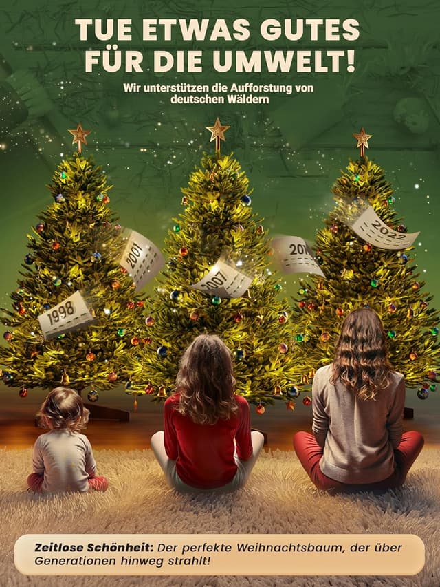 Detalle de ArtiTree künstlicher Weihnachtsbaum Nordfichte (Nordfichte) – 210 cm, FSC-Holzständer & reißfeste Tragetasche (ohne Beleuchtung)