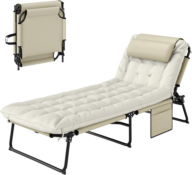 Detalle de Outsunny Transat Bain de Soleil Pliable