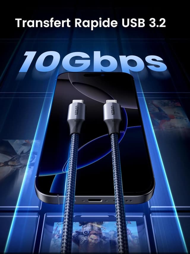 Detalle de Câble UGREEN USB C 240W PD 3.1 ⚡