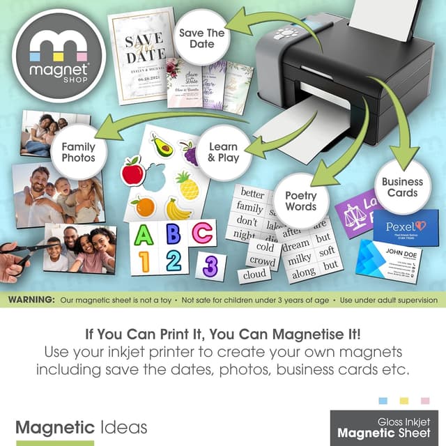 Thumbnail 6 de TMS Magnetic Photo Paper (A4) with Glossy Finish | 10-pack for Inkjet Printers