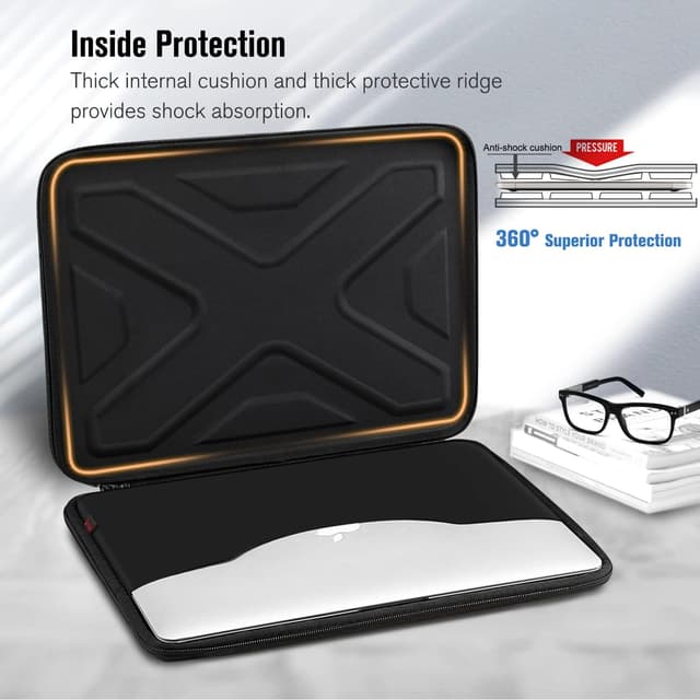 Detalle de SITHON Hard Shell Laptop Sleeve with shock protection for 13-inch laptops and tablets