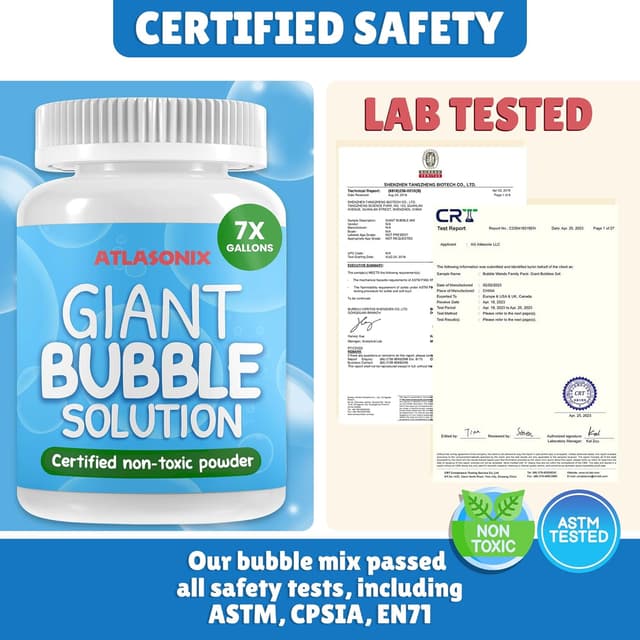 Detalle de Giant Bubble Solution Bubble Mix Powder (Makes 7 Gallons) — Kids Bubble Wands Bubble Soap Mix