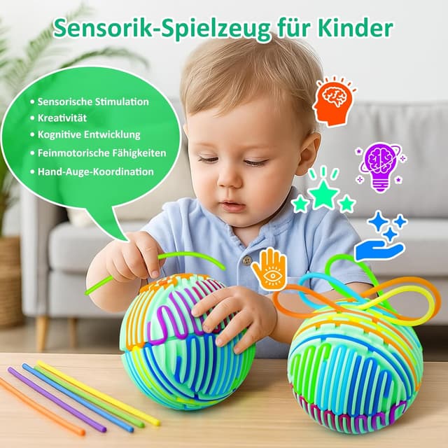 Thumbnail 5 de Pelota sensorial 16 tiras color azul