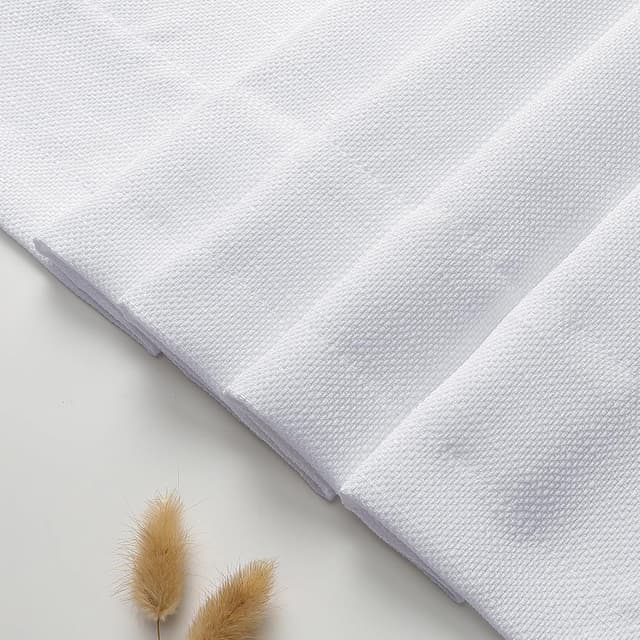 Detalle de Chyhomenyc 2-Pack White Kitchen Tier Curtains (30x36 inch) Faux Linen Textured, Light Filtering Cafe Curtains