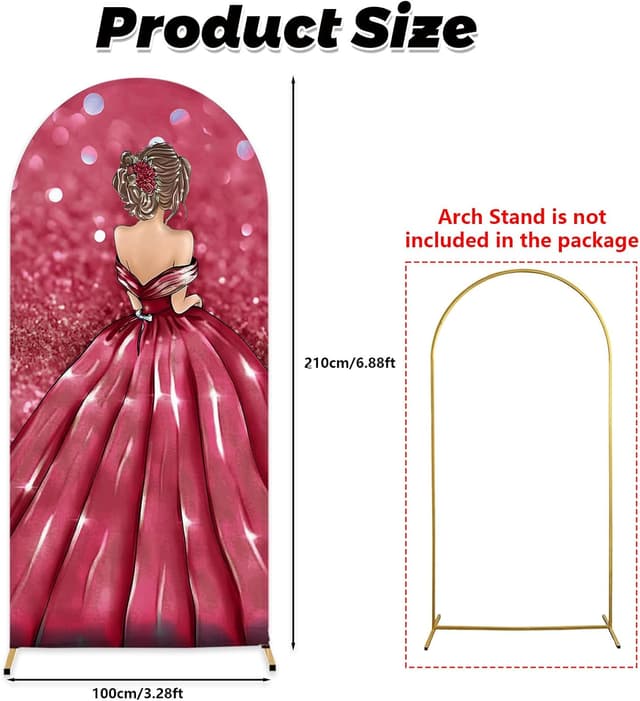 Thumbnail 1 de MEHOFOND 3.3x7ft Red Arch Backdrop