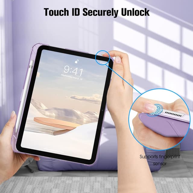 Thumbnail 6 de Fintie Hülle für iPad A16 (11. Generation, 11 Zoll 2025) & iPad 10 (10,9 Zoll 2022) mit Stifthalter – ultradünn, Lavendel