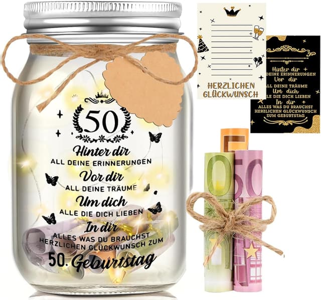 Detalle de Johiux LED Flaschenlicht 50 Geburtstag Geschenk