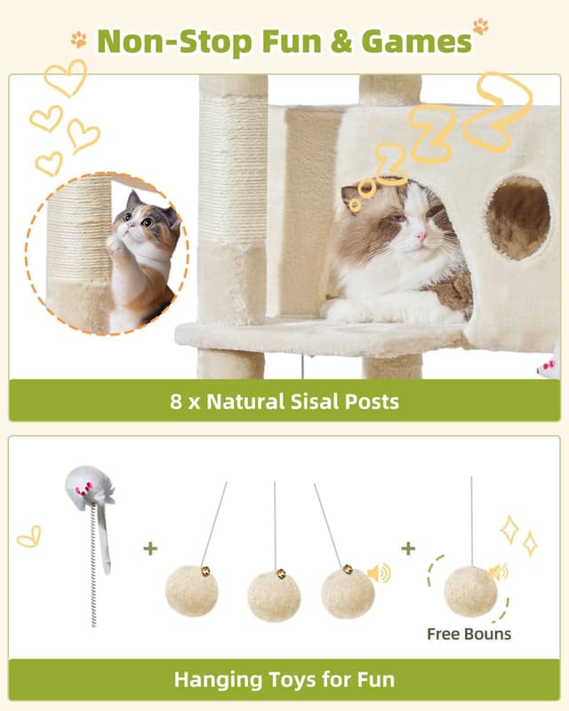 Thumbnail 5 de Taoqimiao Rascador para Gatos Grandes 193cm