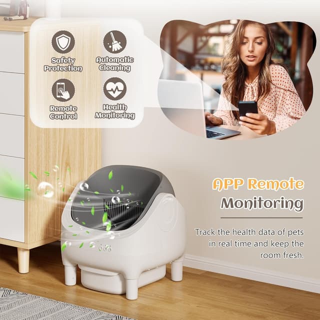 Thumbnail 2 de JUMMICO Smart Self-Cleaning Cat Litter Tray 12L