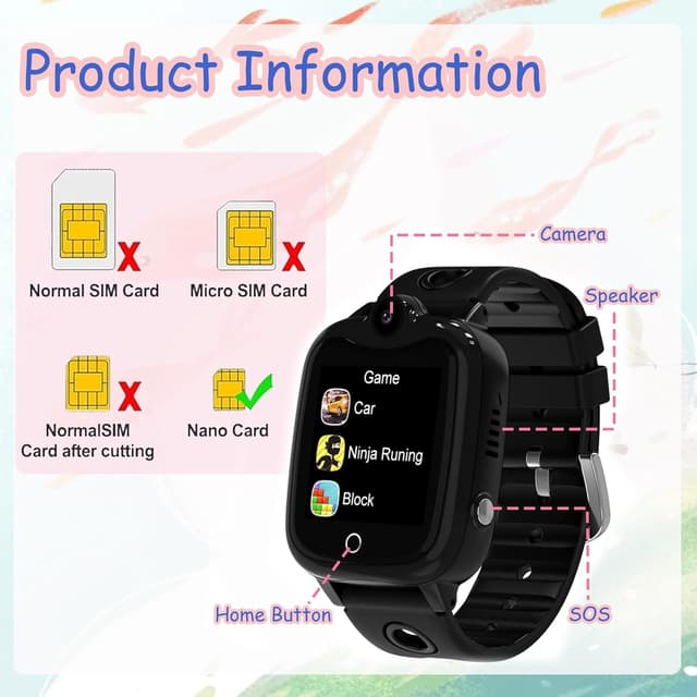 Thumbnail 6 de ELEJAFE Kids GPS Smart Watch for Children