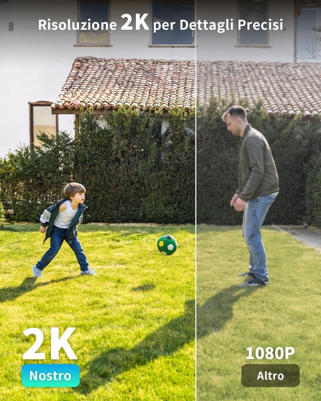 Detalle de PESAIR PesaIR 4G LTE telecamera esterna senza fili con SIM, 2K, pannello solare e PIR