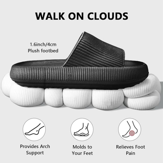 Detalle 2 de HEOAARG Wolke Badeschlappen mit rutschfester EVA-Sohle – Badelatschen für Herren & Damen