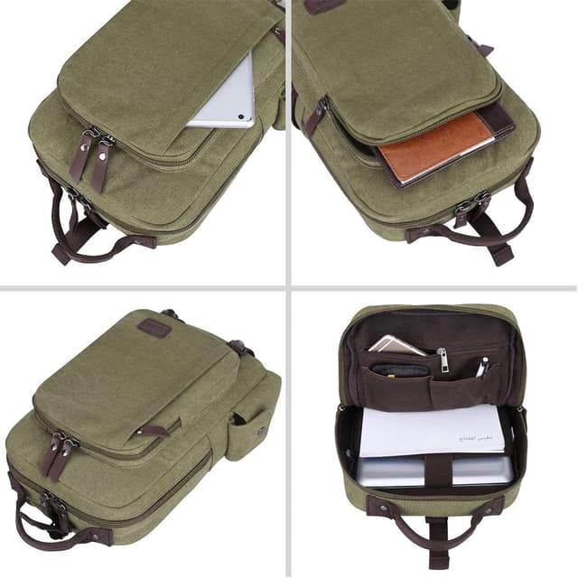 Thumbnail 6 de S-ZONE Homme sac à dos sling / sac de poitrine 13 pouces, 5L en toile et cuir PU