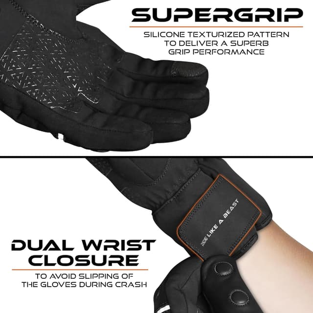 Thumbnail 5 de BEAST RAGE Gants moto chaleur impermeables