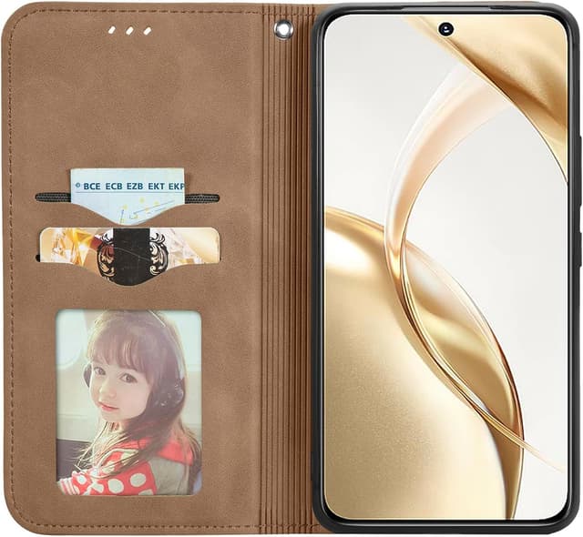 Detalle de Cracedily Klapphülle für Honor 90 – Flip Case mit Kartenfach, Magnetverschluss und Standfunktion