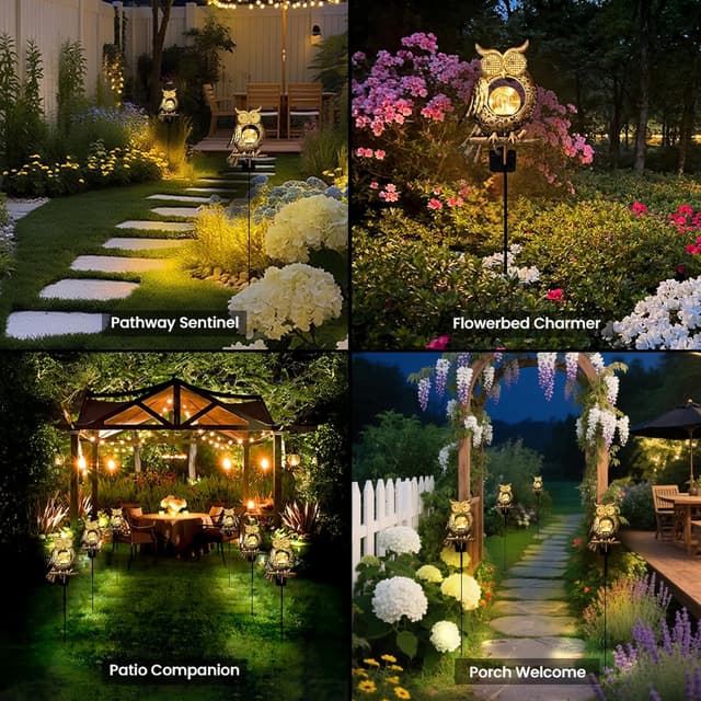 Thumbnail 5 de Global Golden Solar Light 2-mode garden owl décor