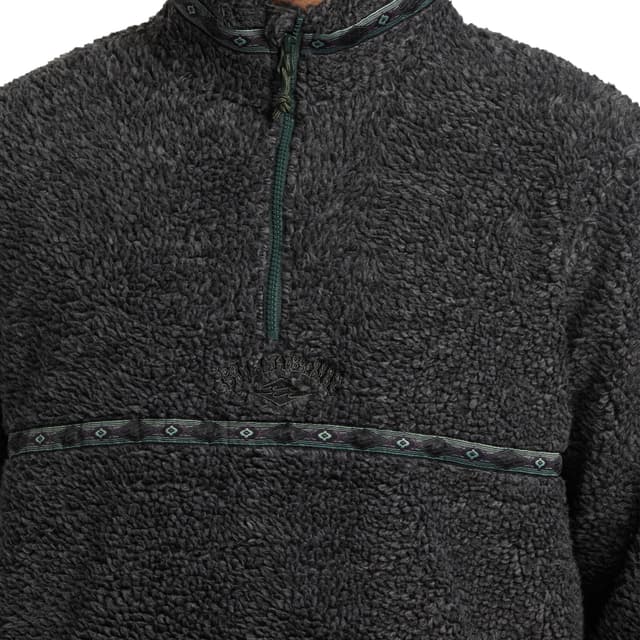 Detalle de Billabong Boundary Tombstone forro polar sherpa para hombre con media cremallera
