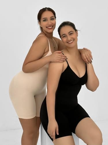 Detalle de SHAPERX SAHPERX Body reductor invisible para mujer con control de abdomen y almoadillas extraíbles (Beige, S/M-Plus)