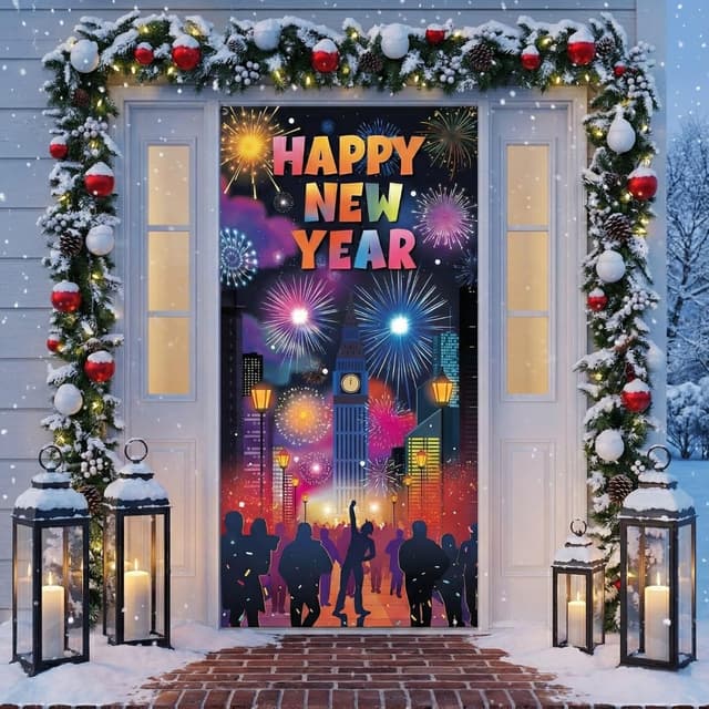 Thumbnail 4 de KatchOn XtraLarge Happy New Year Door Cover 74x36