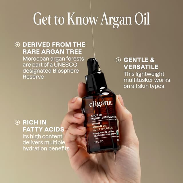 Detalle de Cliganic Organic Argan Oil 100% Pure (Cold Pressed)