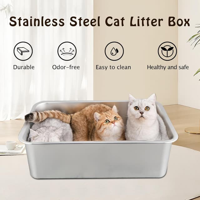 Detalle 2 de XXL Cat Litter Tray 50×35×15 cm large litter box 🐱