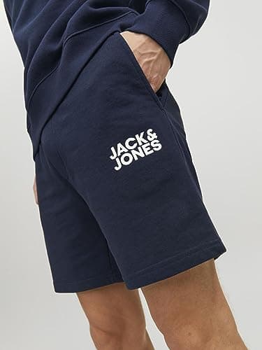 Detalle de JACK & JONES JPSTNEWSOFT Sweat Shorts para hombre (L) en Navy Blazer