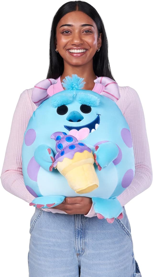 Detalle 2 de Snackles Disney Plüschspielzeug (35 cm) von ZURU mit Snack-Accessoire – Sulley & LCE Cream