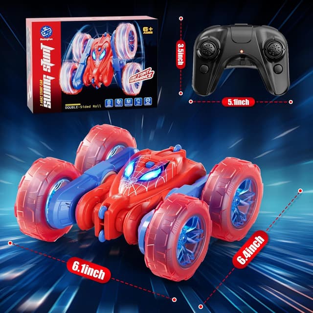 Thumbnail 6 de Spider Remote Control Car — 360° Stunt RC for Kids (4WD, LED Wheel Lights, 2.4GHz, USB-C Charging)