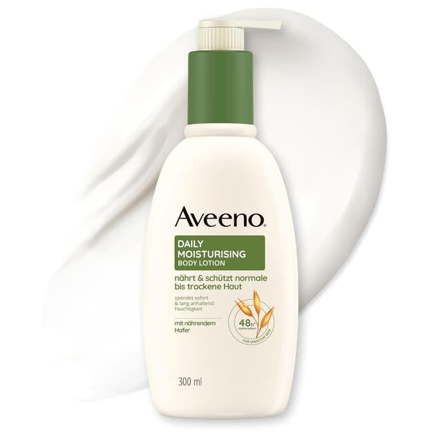 Detalle de Aveeno Daily Moisturising Bodylotion mit 48h Feuchtigkeit, parfümfrei – 300 ml