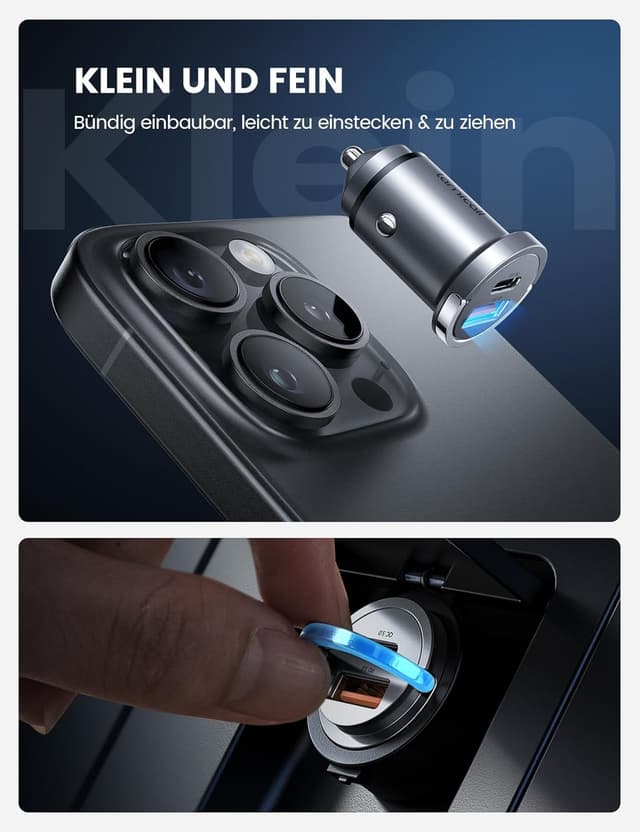 Detalle 2 de Lamicall 45W Zigarettenanzünder USB C Auto Ladegerät