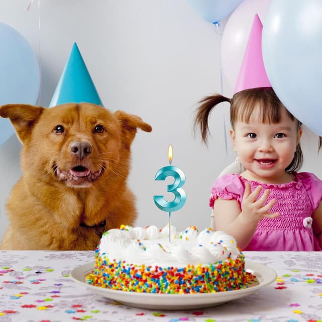 Detalle 2 de Yiran 3D Birthday Candles Blue Number 50th (2-piece set, cake topper)