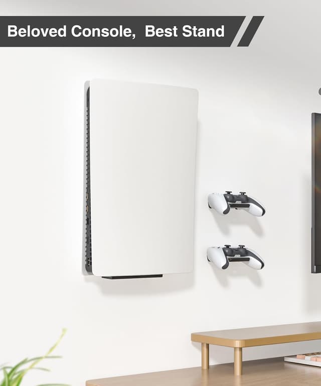 Detalle 2 de Upgraded Adjustable Console Holder Wall Mount for PS5 (Black) – PS5 Slim/Pro & Digital Disc Editions