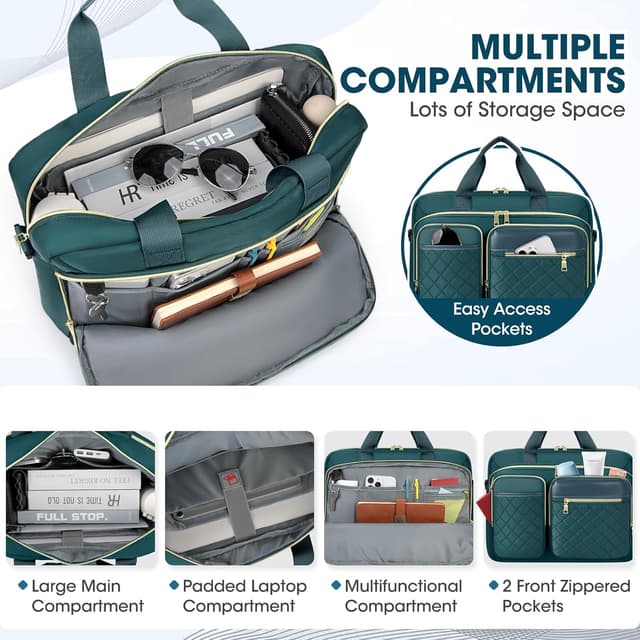 Thumbnail 2 de RAINSMORE Laptoptasche 17,3 Zoll für Damen – wasserdichte Notebook-Umhängetasche mit TSA-konformem Design