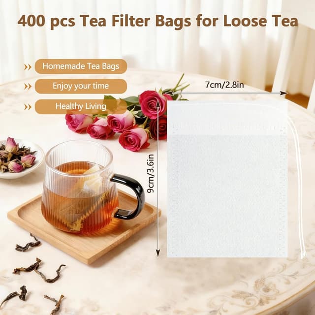 Detalle 2 de Vinabo 400 Bolsas de filtro para té 7x9 cm