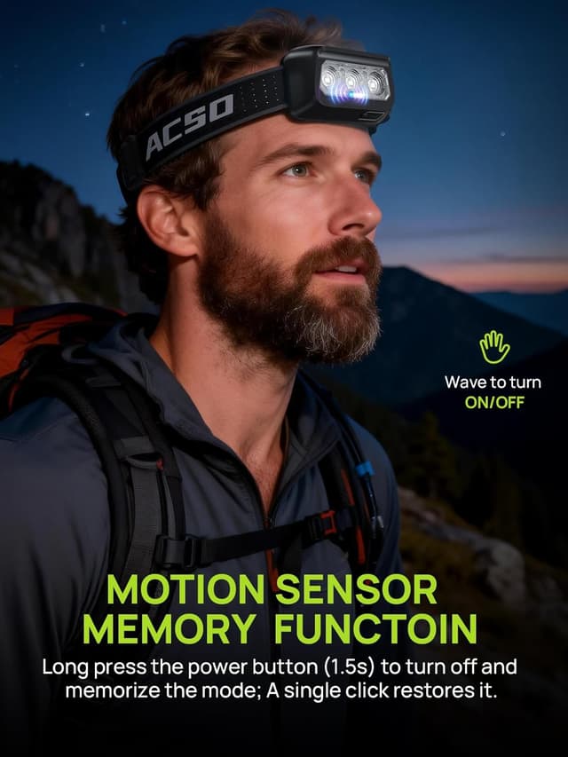 Thumbnail 3 de ACSO Head Torch Rechargeable