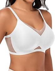 Detalle de Jiuday Bequem BH ohne Bügel Spitze Mesh – nahtloser Soft-Push-up Bralette für Damen mit starkem Halt