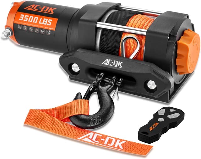 Detalle de AC-DK 3500 lb ATV/UTV Winch Kit with Synthetic Rope, 12V with Wireless Remote