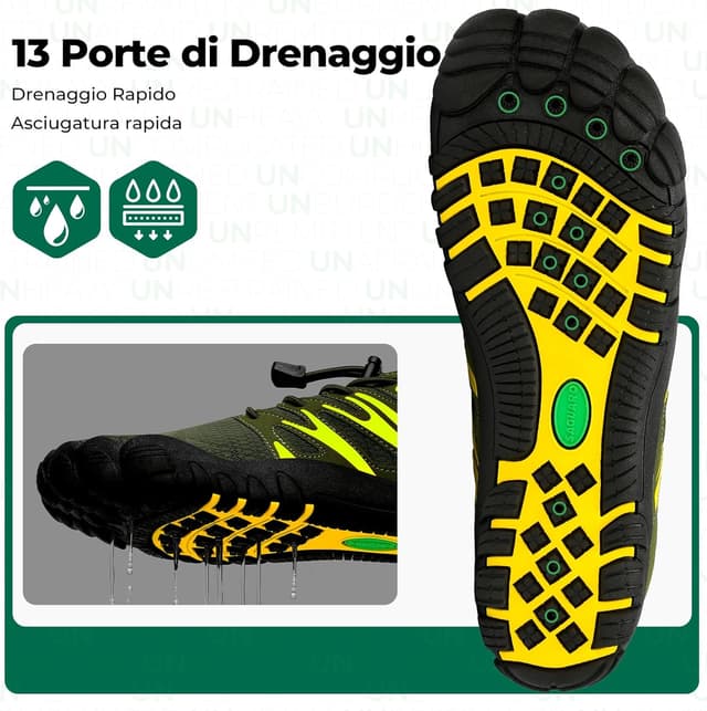 Detalle de SAGUARO Scarpe Barefoot Uomo da Scoglio: leggere, traspiranti e asciugatura rapida (39-48)