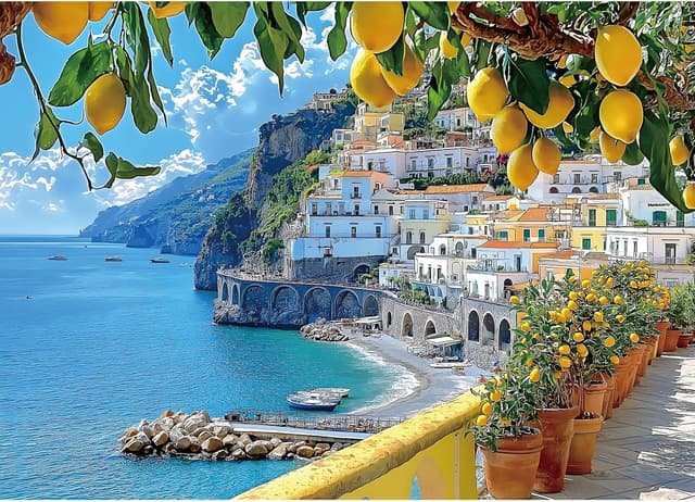 Imagen de MINIWAN 500-Piece Amalfi Coast Jigsaw Puzzle (Rustic Style) — 23 x 15 Inch en OfertitasTOP