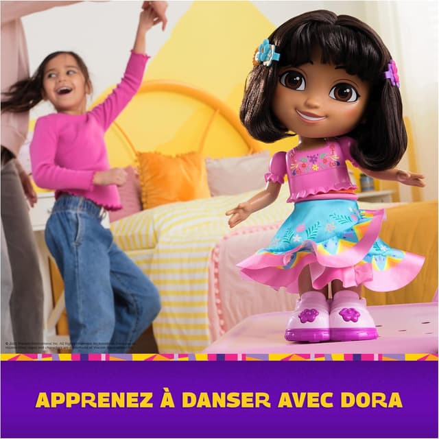 Detalle de Dora – Poupée Danse avec Moi, figurine interactive de 30 cm avec 5 accessoires et 6 chansons
