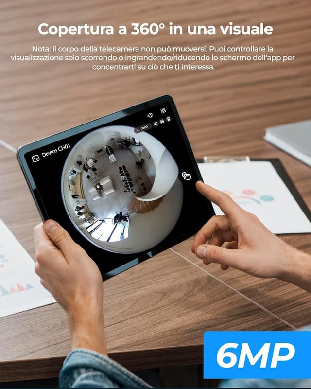 Detalle 2 de Reolink FE-P 6MP telecamera fisheye 360° per interno