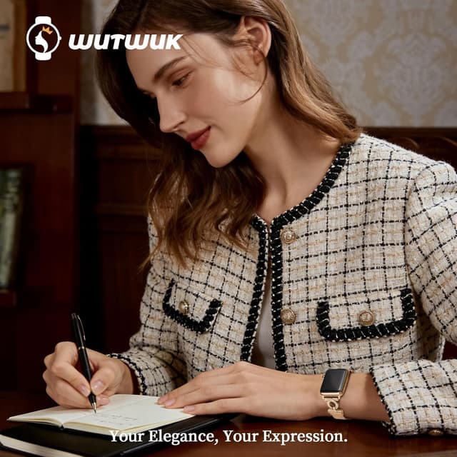 Thumbnail 6 de wutwuk Magnetic Lock Mesh Stainless Steel Apple Watch Strap with Rhinestones (Rose Gold) for 49/46/45/44/42mm