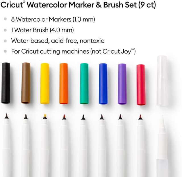 Detalle 1 de Cricut Juego de 8 marcadores y cepillo de agua 🎨