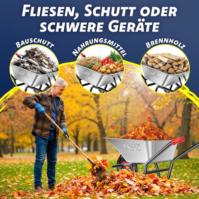 Thumbnail 2 de MASKO Schubkarre 100 l 250 kg mit 16 Zoll Luftreifen