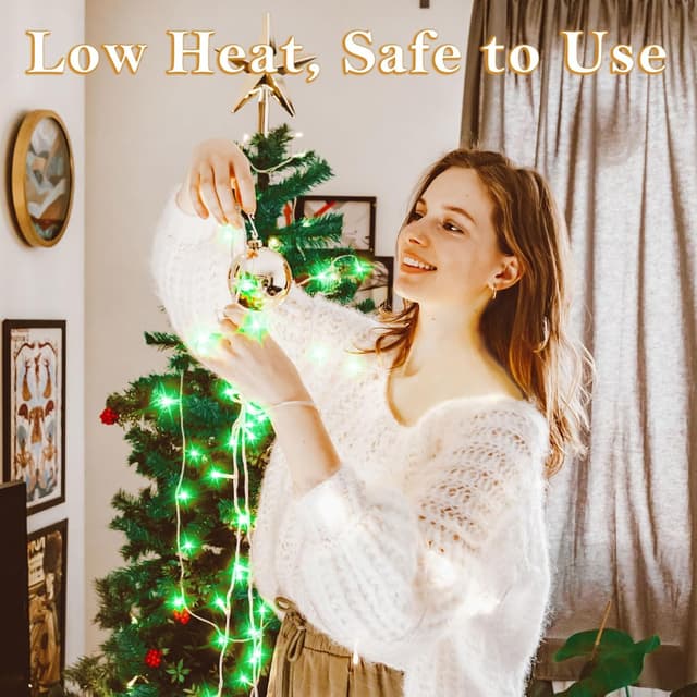 Detalle 2 de Dalugo Green Fairy Lights (3m, 30 green LEDs) with 6h timer, battery powered & IP65 waterproof