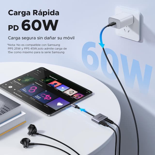 Thumbnail 2 de UGREEN 2 en 1 Adaptador USB C a Jack 3,5 mm