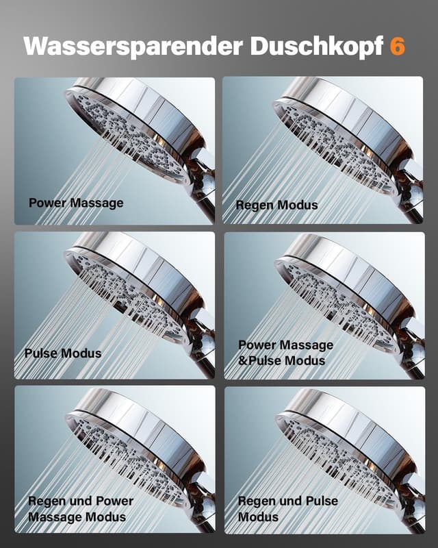 Thumbnail 3 de Cobbe Duschkopf mit Filter Hochdruck 6 Strahlarten