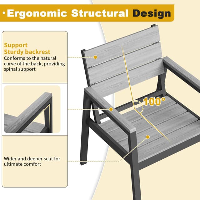 Thumbnail 3 de JUMMICO Sedia da Esterno Aspetto Legno 160kg