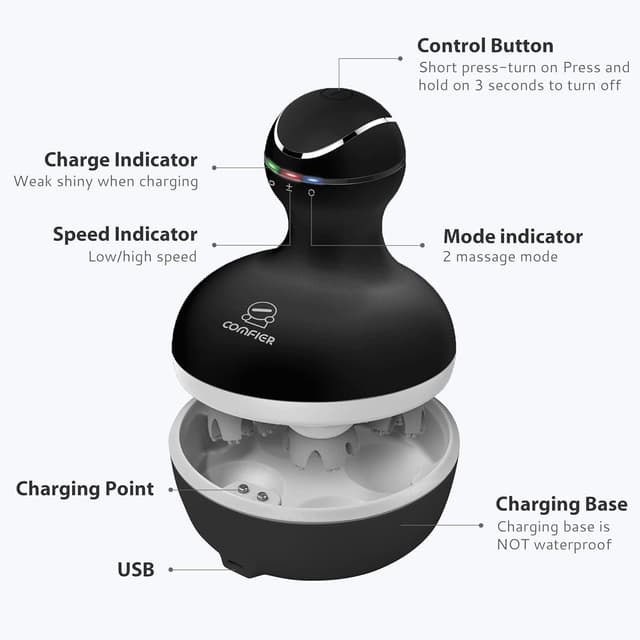 Thumbnail 4 de COMFIER Masajeador Inalámbrico para Cuero Cabelludo 🧖♀️ Relax y Crecimiento del Cabello