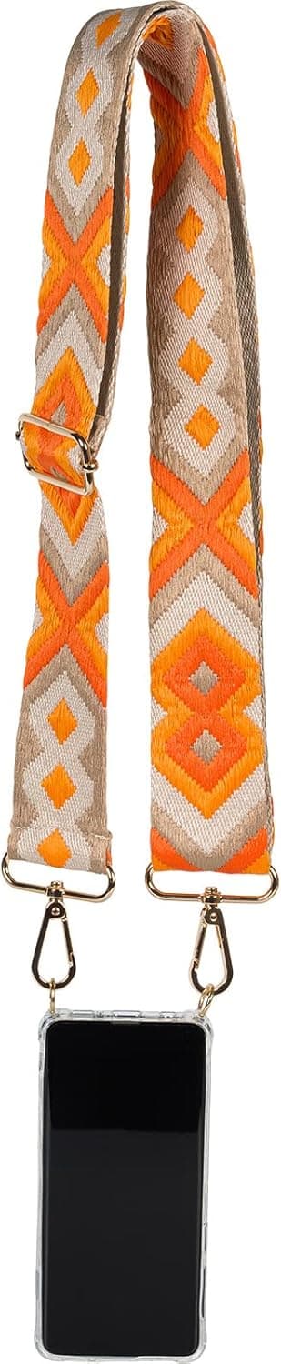 Detalle de styleBREAKER tracolla regolabile con motivo etno colorato (moschettone) per borse di cambio